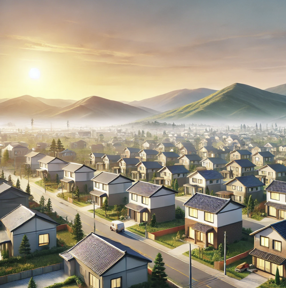 조용한 교외 주택가 풍경