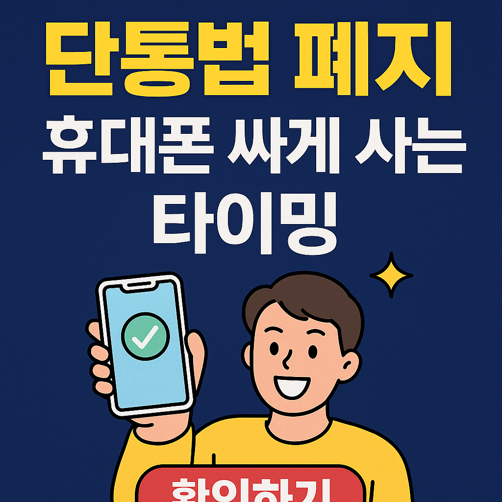 단통법 폐지 2025년 6월 시행, 휴대폰 싸게 사는 진짜 타이밍은?