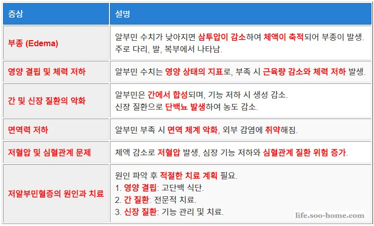 알부민 증상