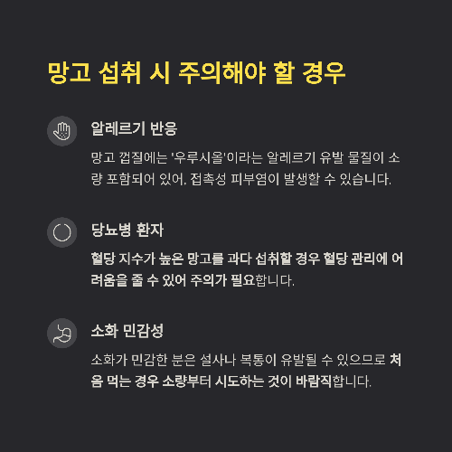 망고, 달콤함 속에 숨겨진 건강의 이점과 주의사항