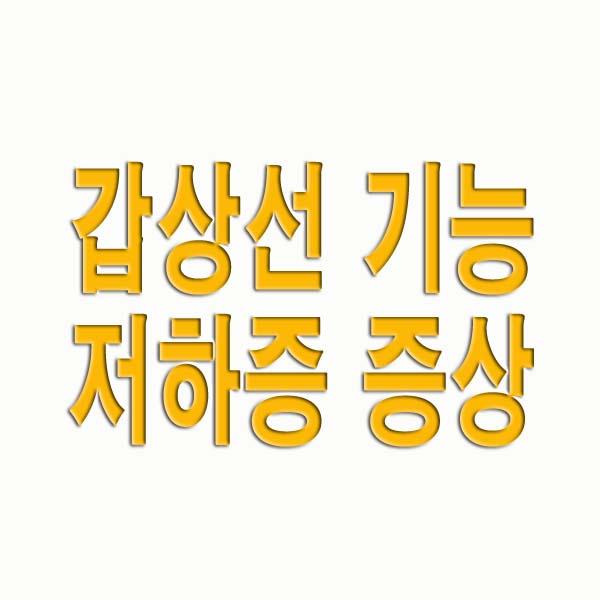 갑상선 기능 저하증 증상 원인 치료법