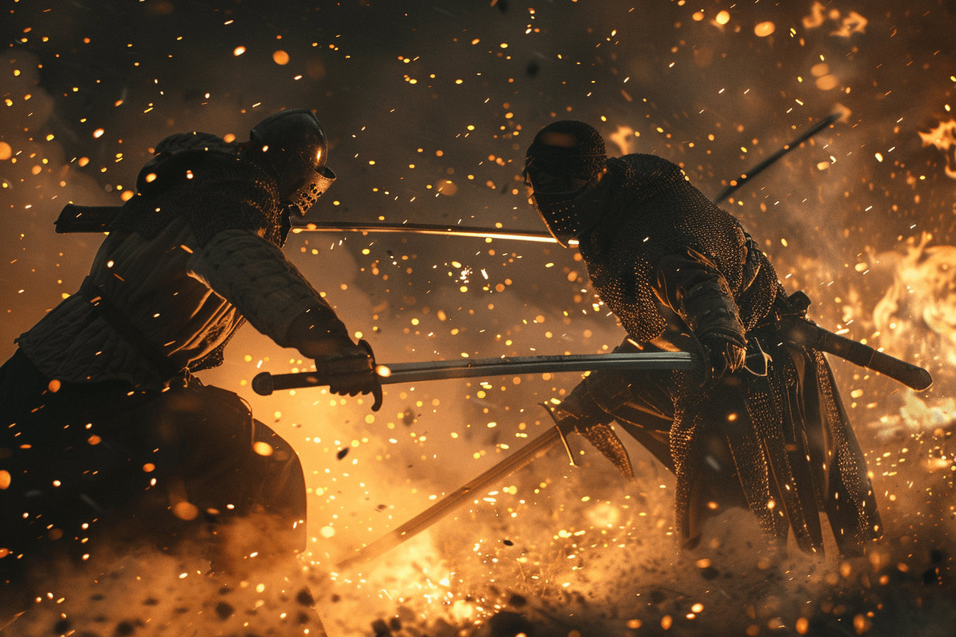 불타는-곳에서-검을-들고-싸우고-있는-두-전사들