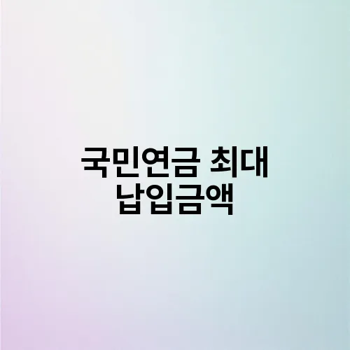국민연금 최대 납입금액