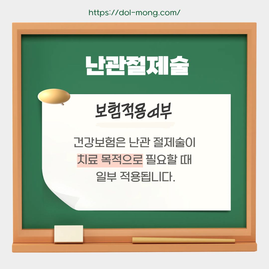 난관절제술 보험 적용 여부 - 건강보험은 난관 절제술이 치료 목적으로 필요할 때 일부 적용됩니다.