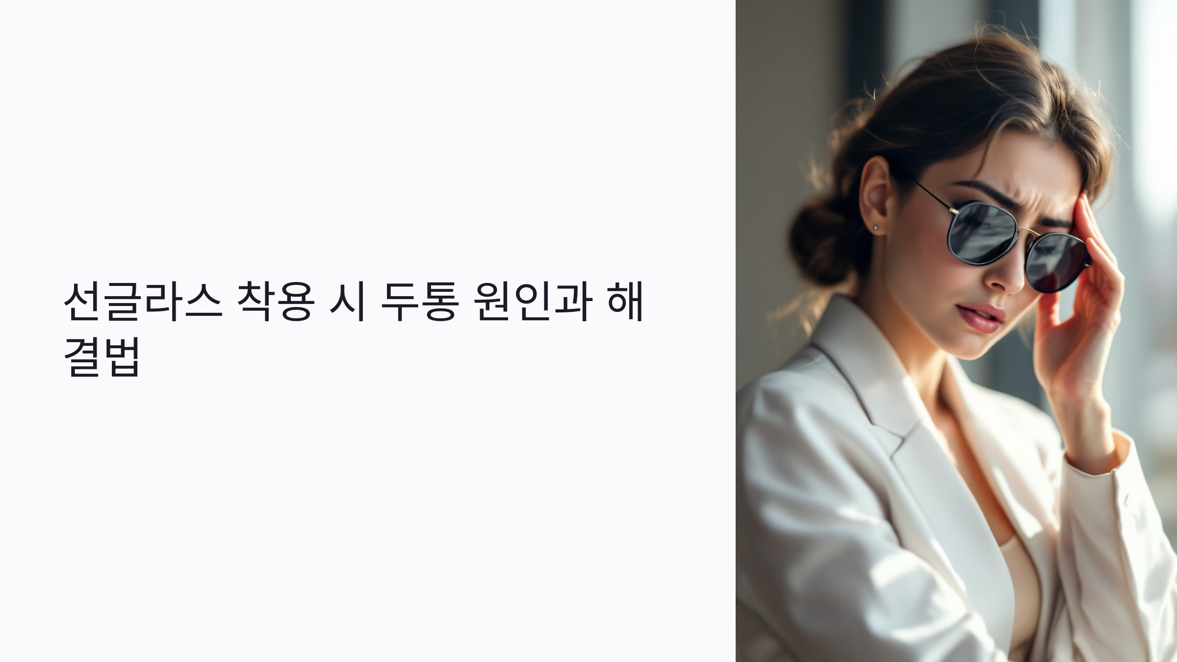 선글라스 착용 시 두통이 생기는 이유와 해결법: 렌즈·착용감 완전 분석