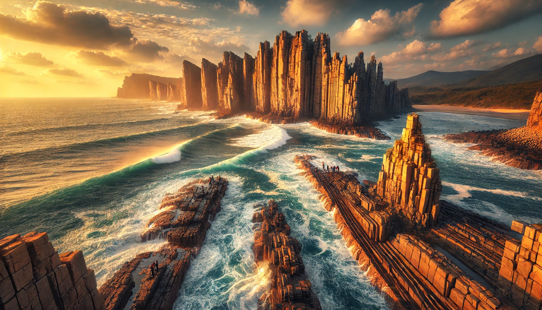 변산반도의 가장 유명한 명소인 채석강 절벽의 아름다운 풍경