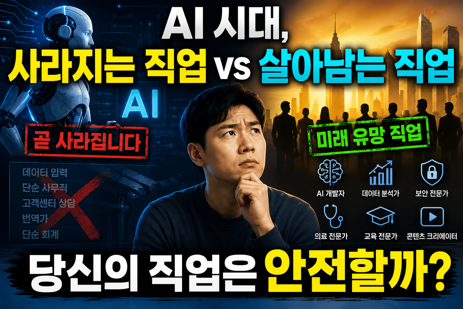 AI 시대에 사라질 직업 (자동화, 미래직업, 일자리변화)