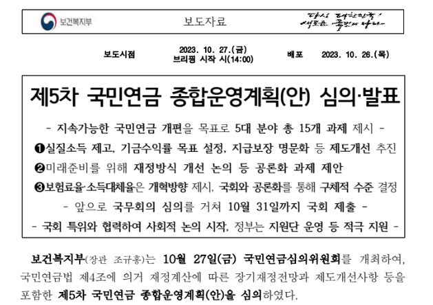 국민연금 개혁안 내용(적용시기)