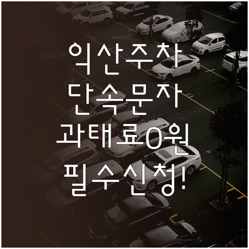 익산시 주정차 단속 문자 서비스 신청..