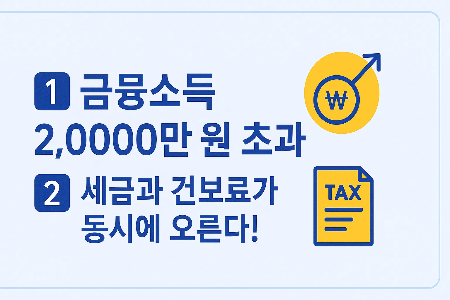 2025년 금융소득 2,000만 원 초과 시 종합과세 전환 및 건강보험료 인상 구조 해설