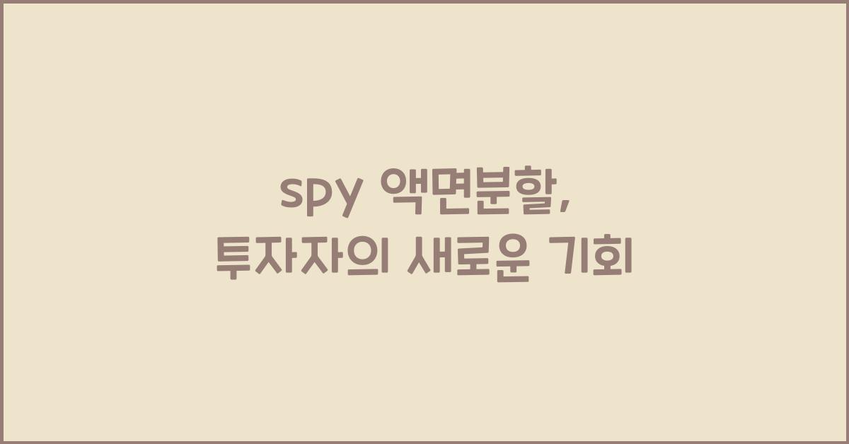 spy 액면분할