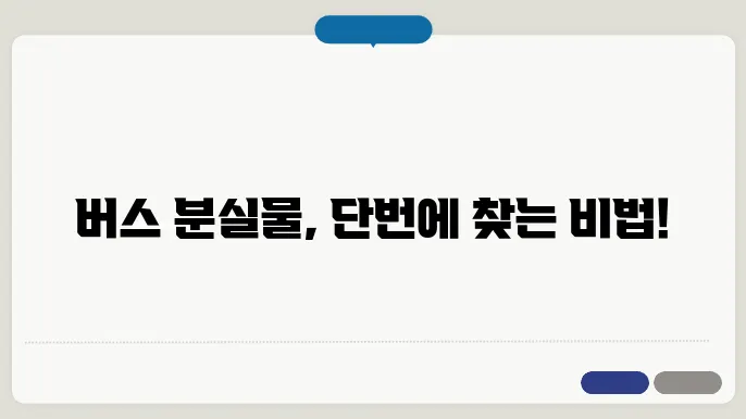 버스 분실물 찾는 방법, 전화 및 온라인 신고 분실물, 분실물 센터, 분실물 찾는 법