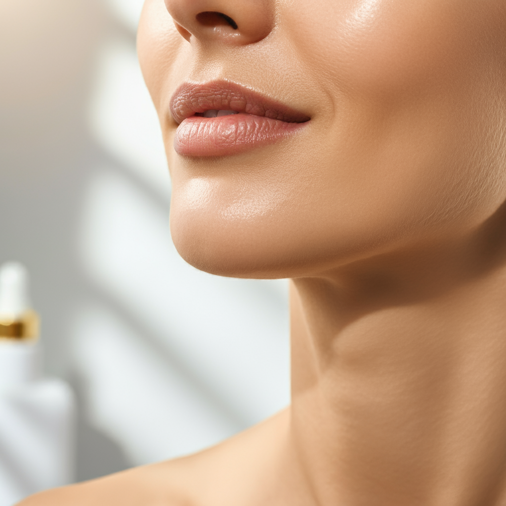 선명한 턱선과 부드러운 피부 질감을 강조한 극사실적 이미지