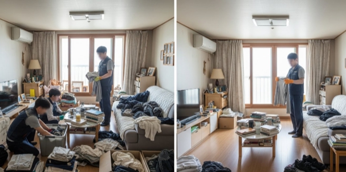 영암 고독사청소 및 정리중