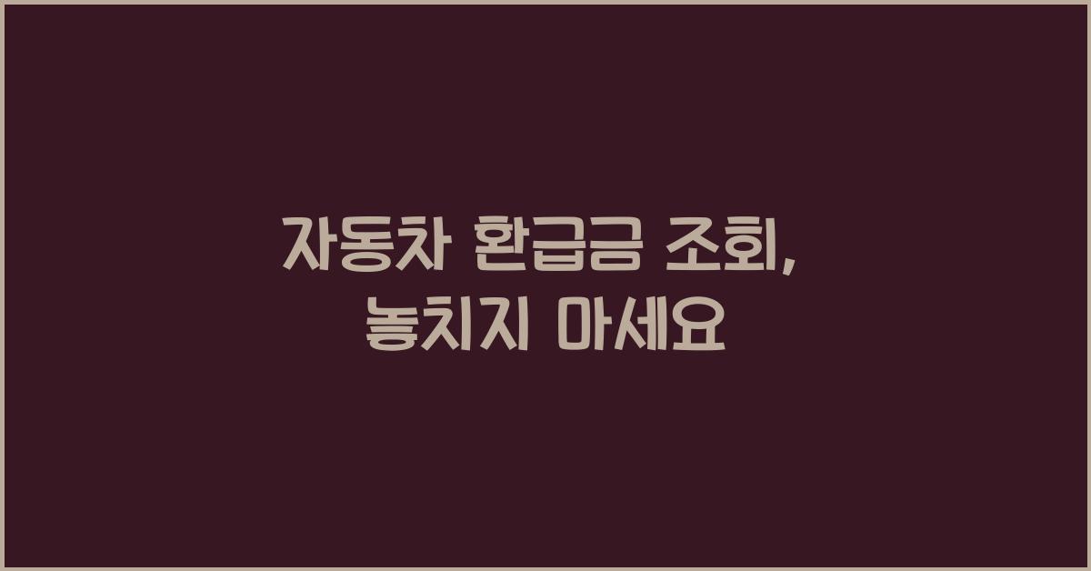 자동차 환급금 조회