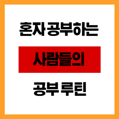 혼자 공부하는 사람들의 공부 루틴