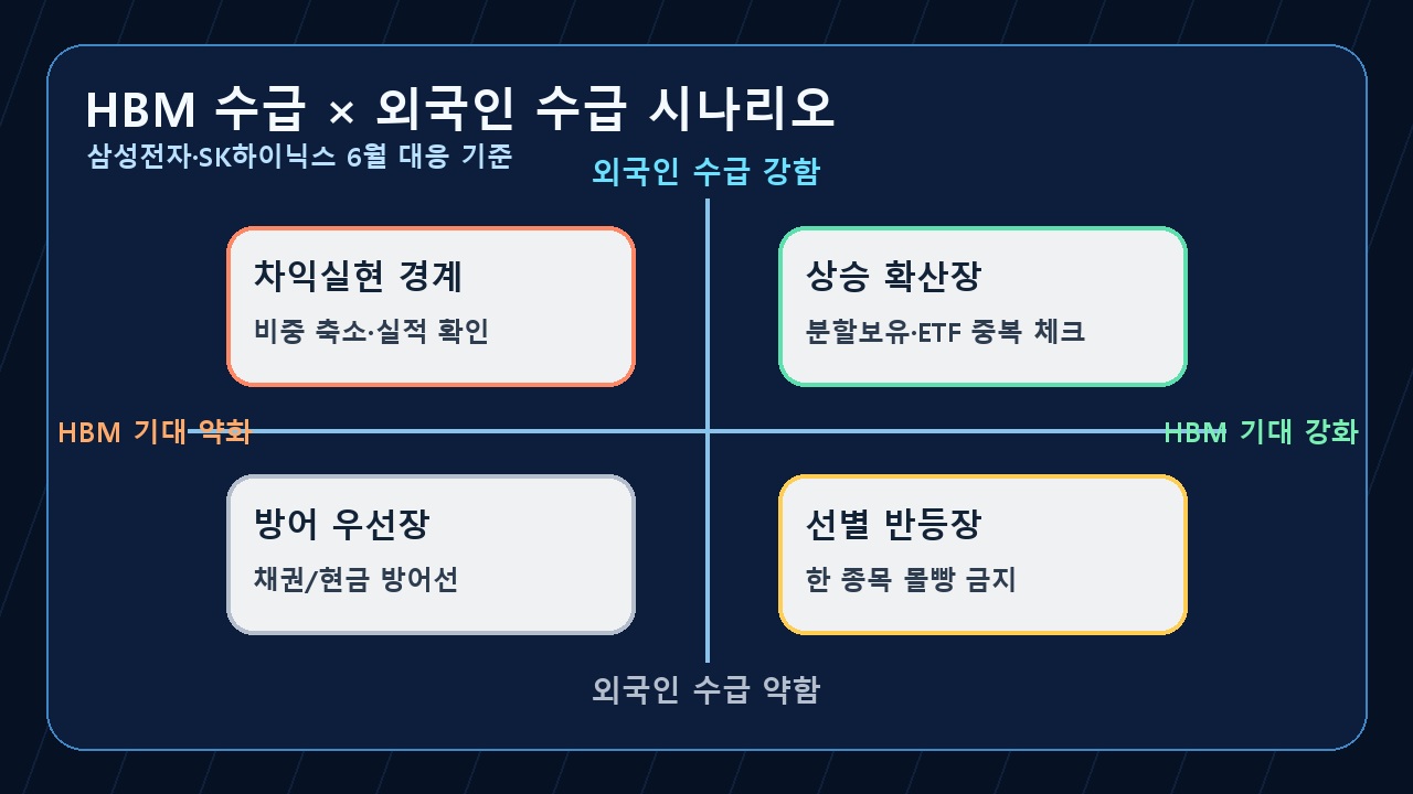 삼성전자 SK하이닉스 HBM 수급 시나리오 매트릭스