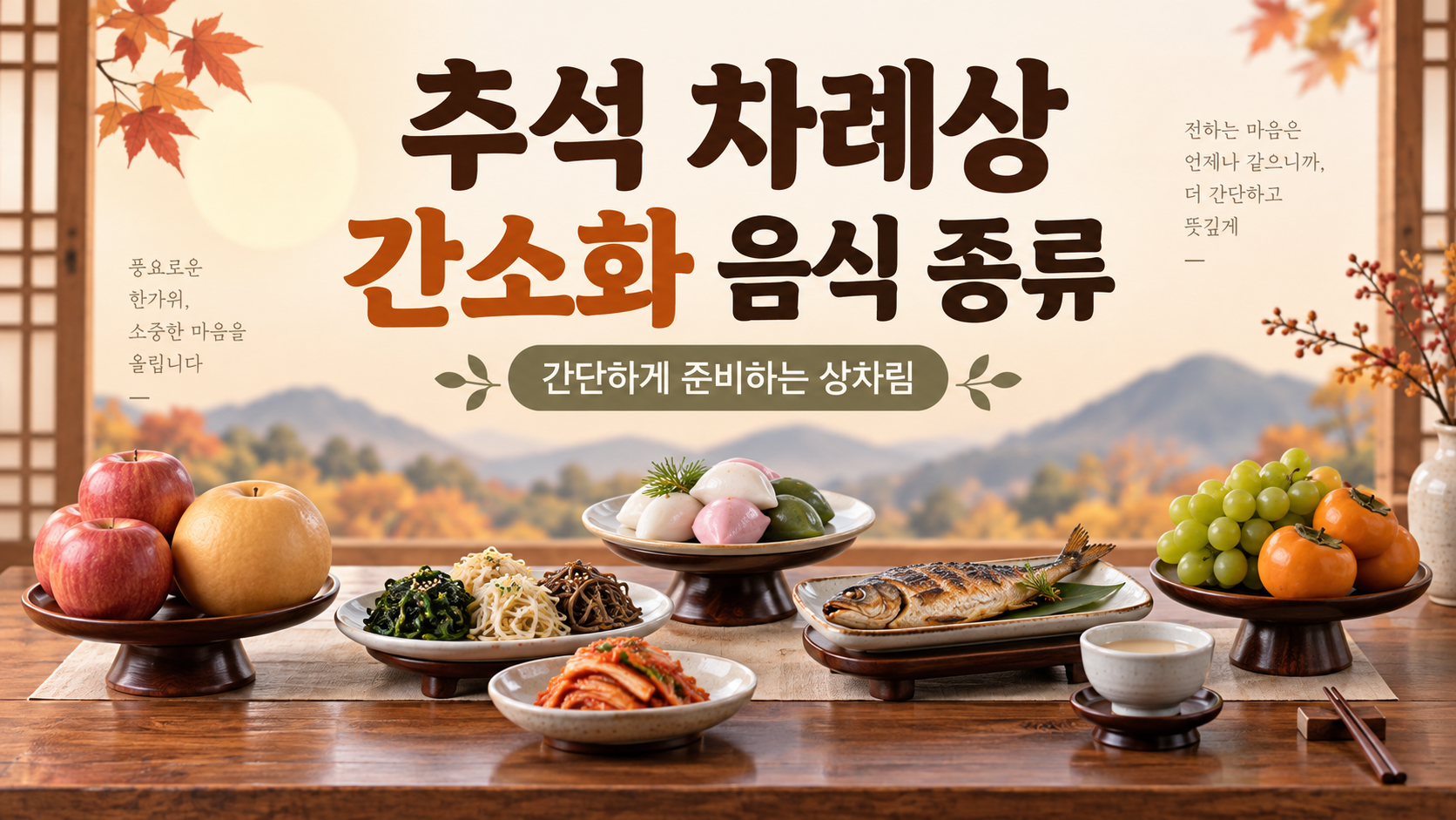 추석 차례상 간소화 음식 종류