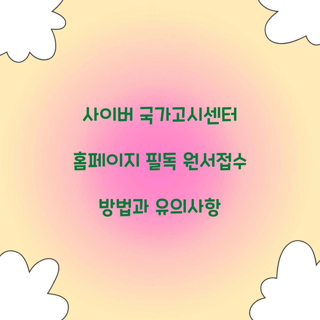 사이버 국가고시센터 홈페이지