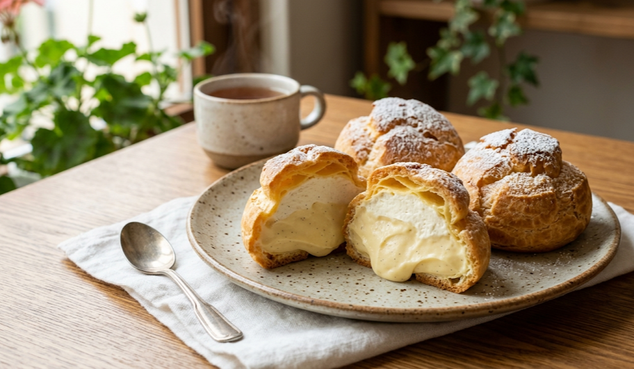 슈크림 슈 실패 없이 만드는 법 (반죽 농도, 온도, 오븐 시간 완벽 정리)