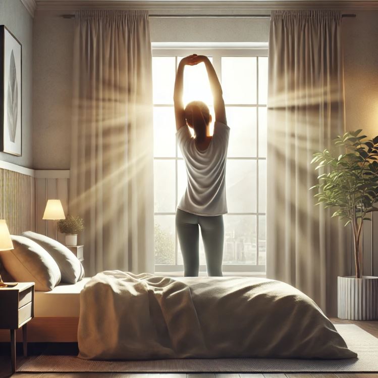 매일 스트레칭으로 건강지키는 사진