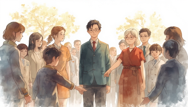 ISTJ는 책임을 다하는 사람으로 존중받지만, 그 이면에서 위로를 갈망합니다. &ldquo;너를 믿는다, 너는 혼자가 아니다&rdquo;라는 말은 ISTJ에게 가장 큰 힘이 됩니다에 관한 그림입니다