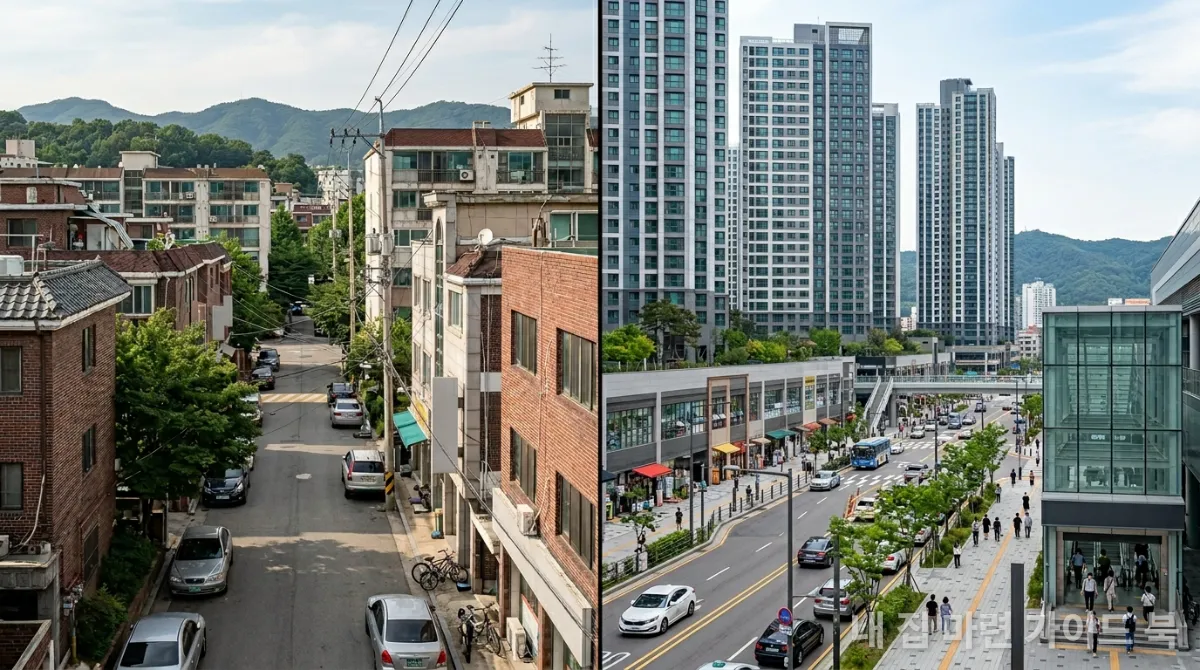 GTX 개통 전후 부동산 시장 변화를 보여주는 주택가