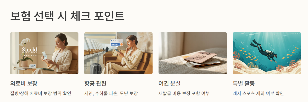 여행자보험 선택 시 꼭 체크할 것들