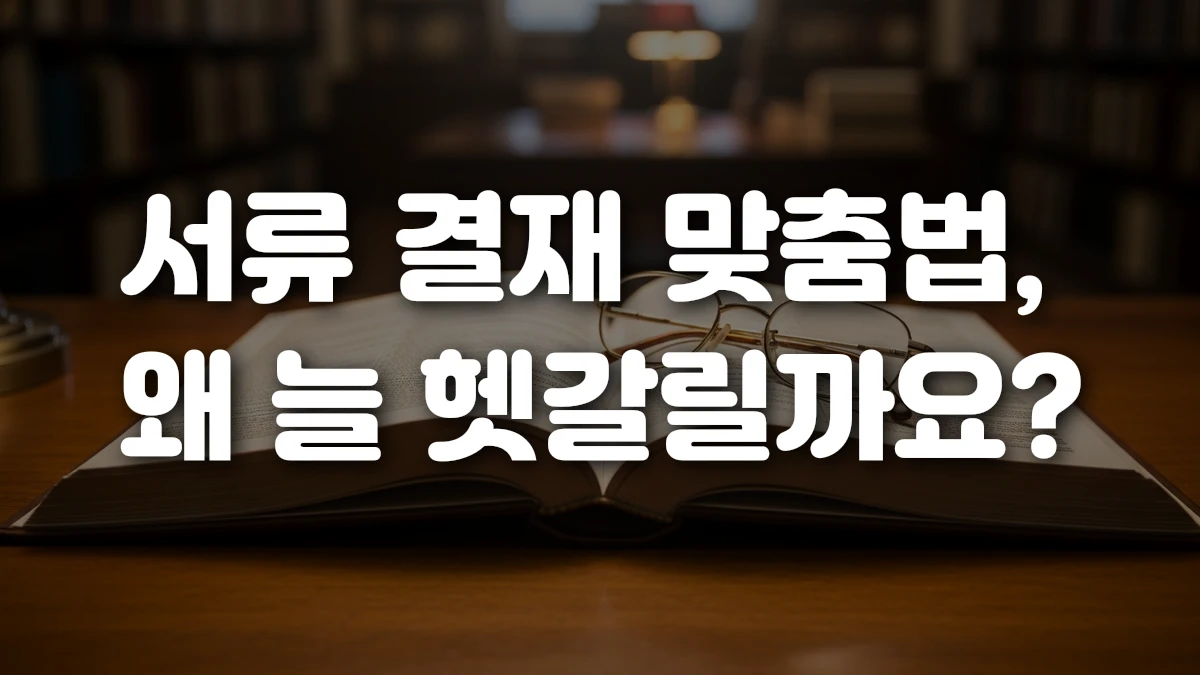 서류 결재 맞춤법 왜 늘 헷갈릴까요