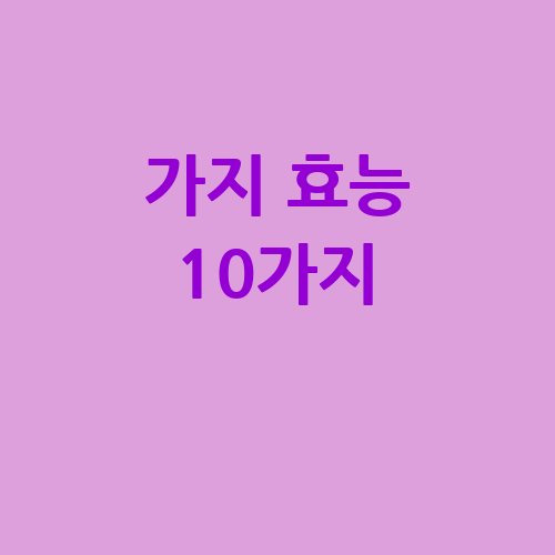 가지 효능 10가지, 건강한 식탁의 비밀!