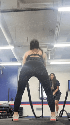 battle ropes 10x squat 10x standing / 배틀로프 스쿼트 앤 스탠딩 동작 설명