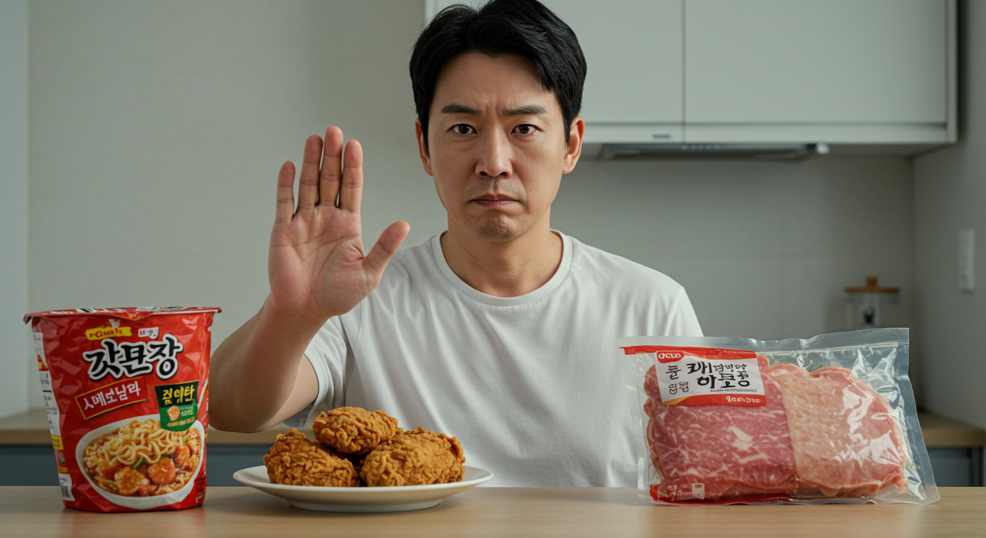 혈관에 나쁜 음식을 거부하며 건강을 선택하는 한국인
