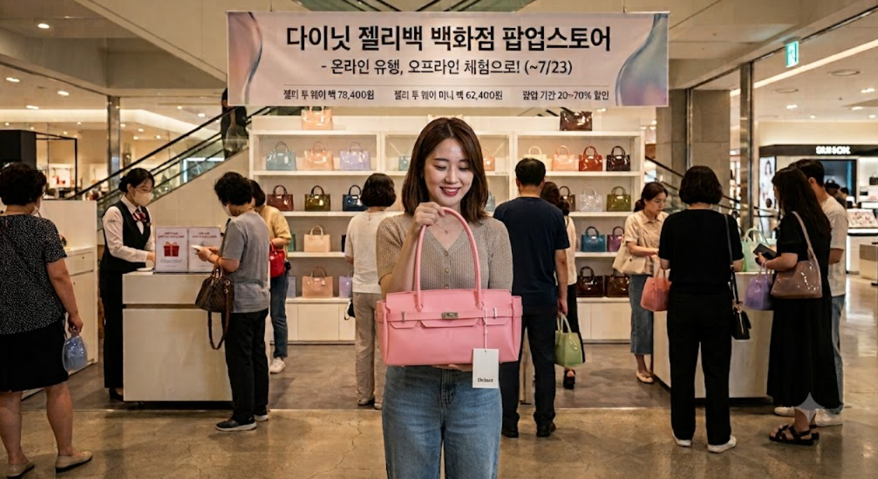 젤리백 팝업(SNS유행템, ㅇㅎ푸러안 채험, 백화점 전략)