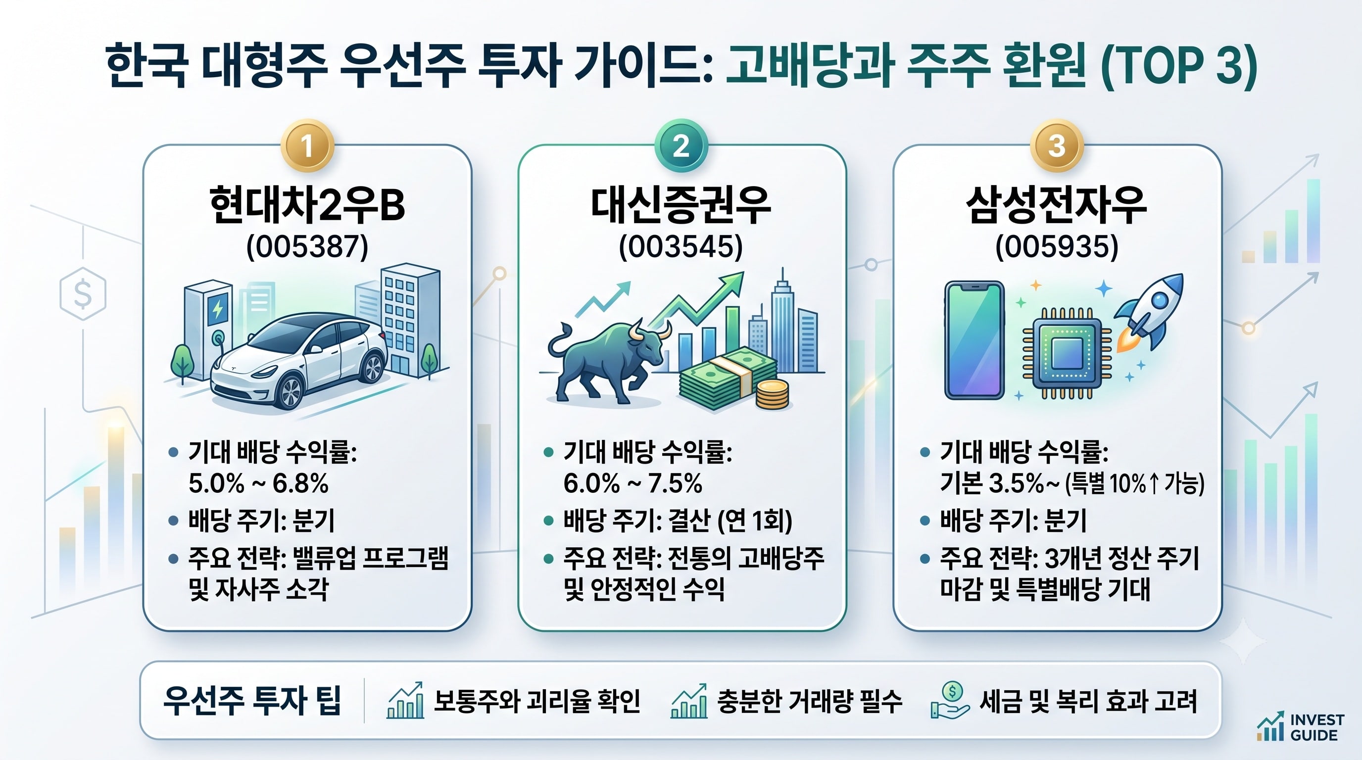 TOP 3 대형 우선주 배당 분석