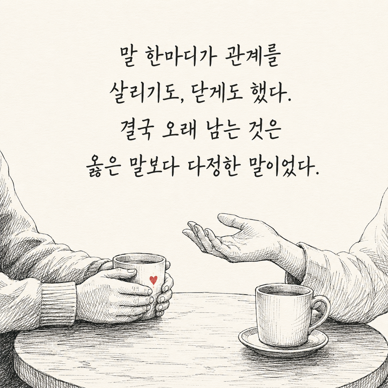 옳은 말보다 다정한 말이 오래 남는다는 관계 명언