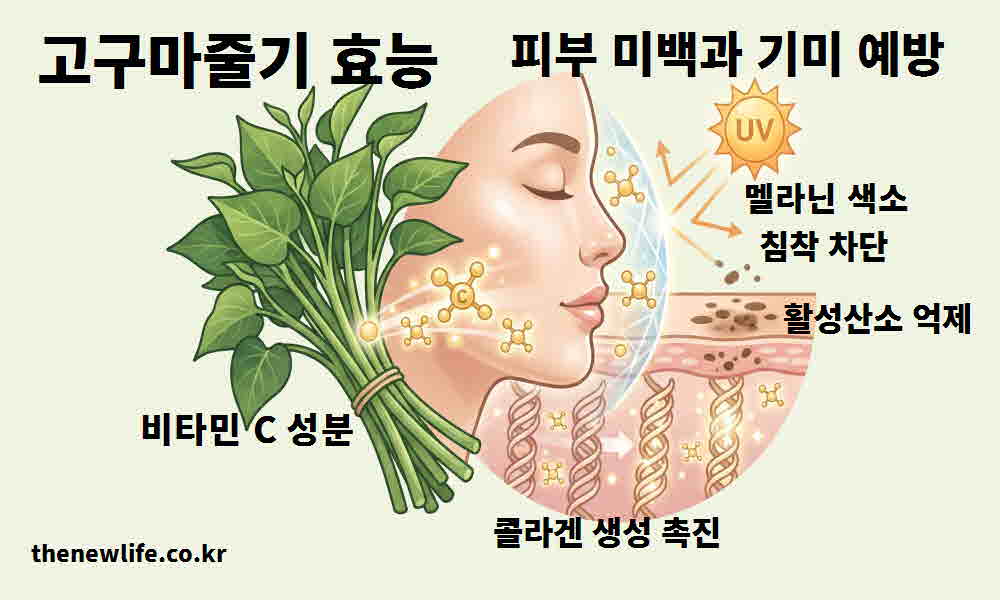 고구마줄기 효능 피부 미백 기미 예방