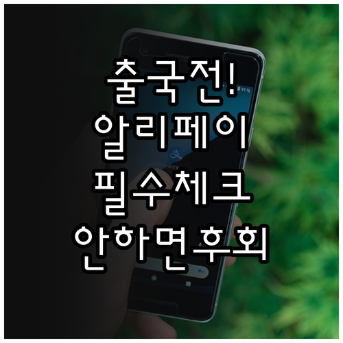 출국 전 알리페이 설정 체크리스트 정..