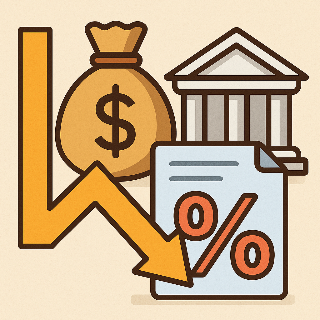 금리 인하 및 대출이자 관계에 대한 사진