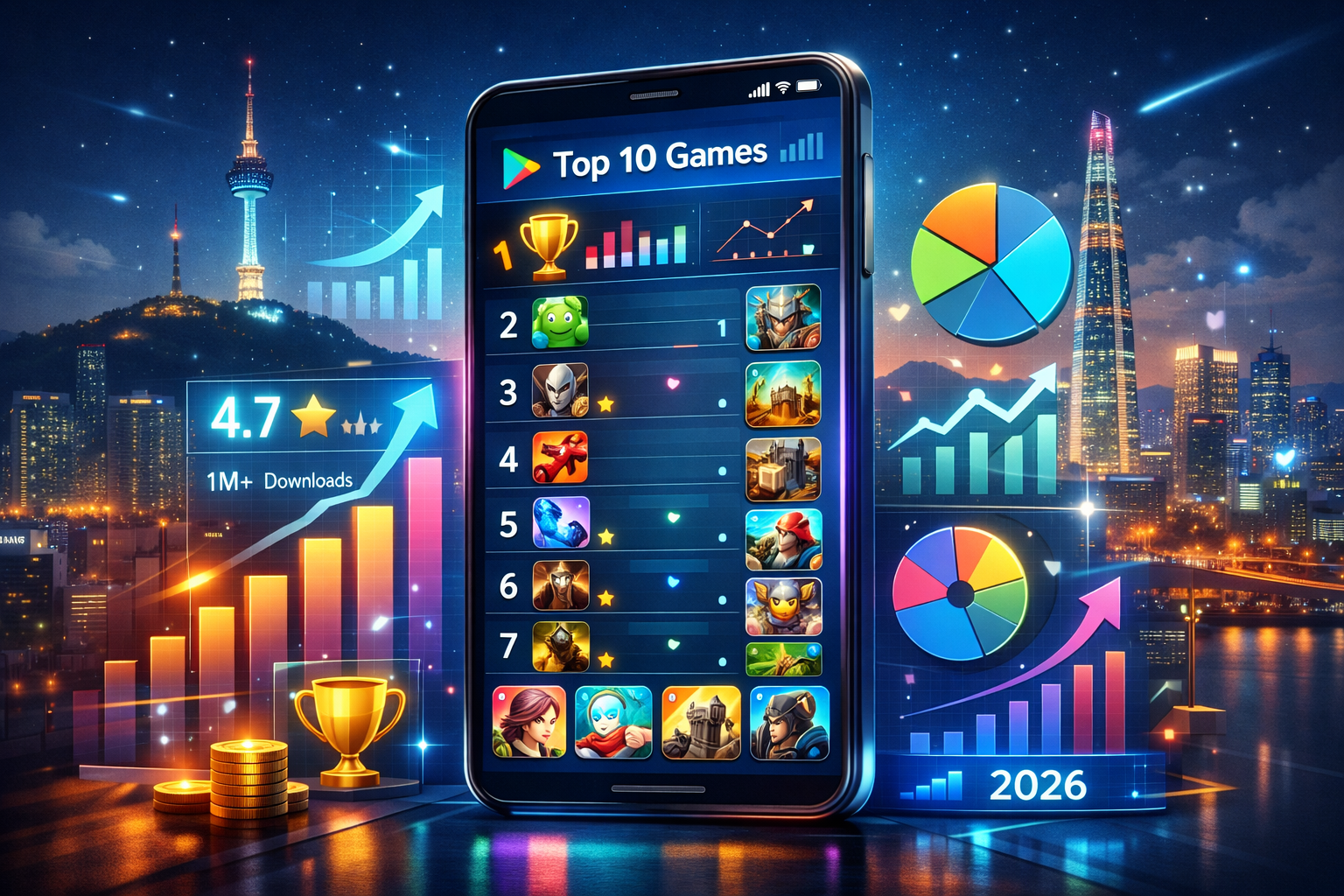 한국에서 인기인 게임 (2026, 플레이스토어, 차트)