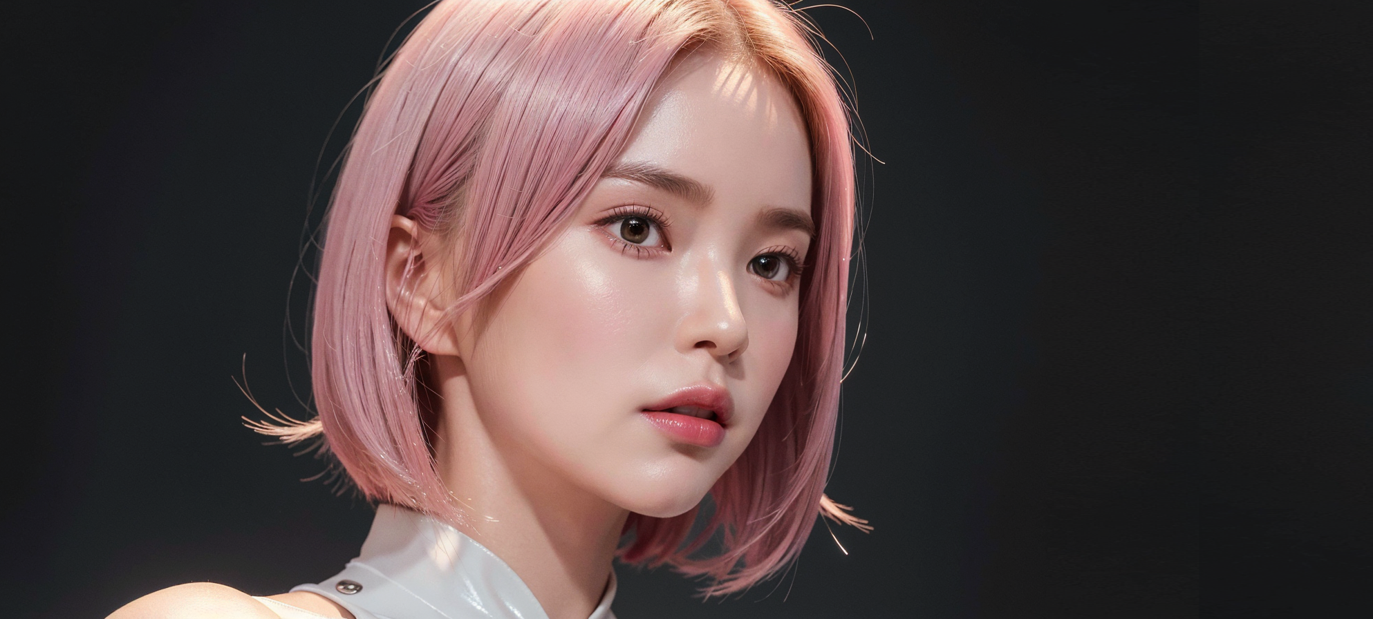 핑크색 단발머리