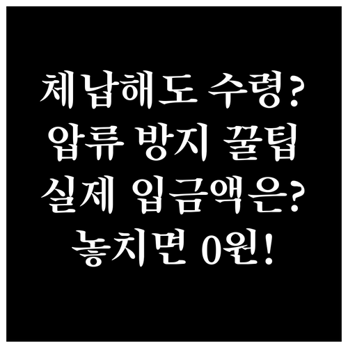 자녀장려금 국세 체납 시 실제 수령액..