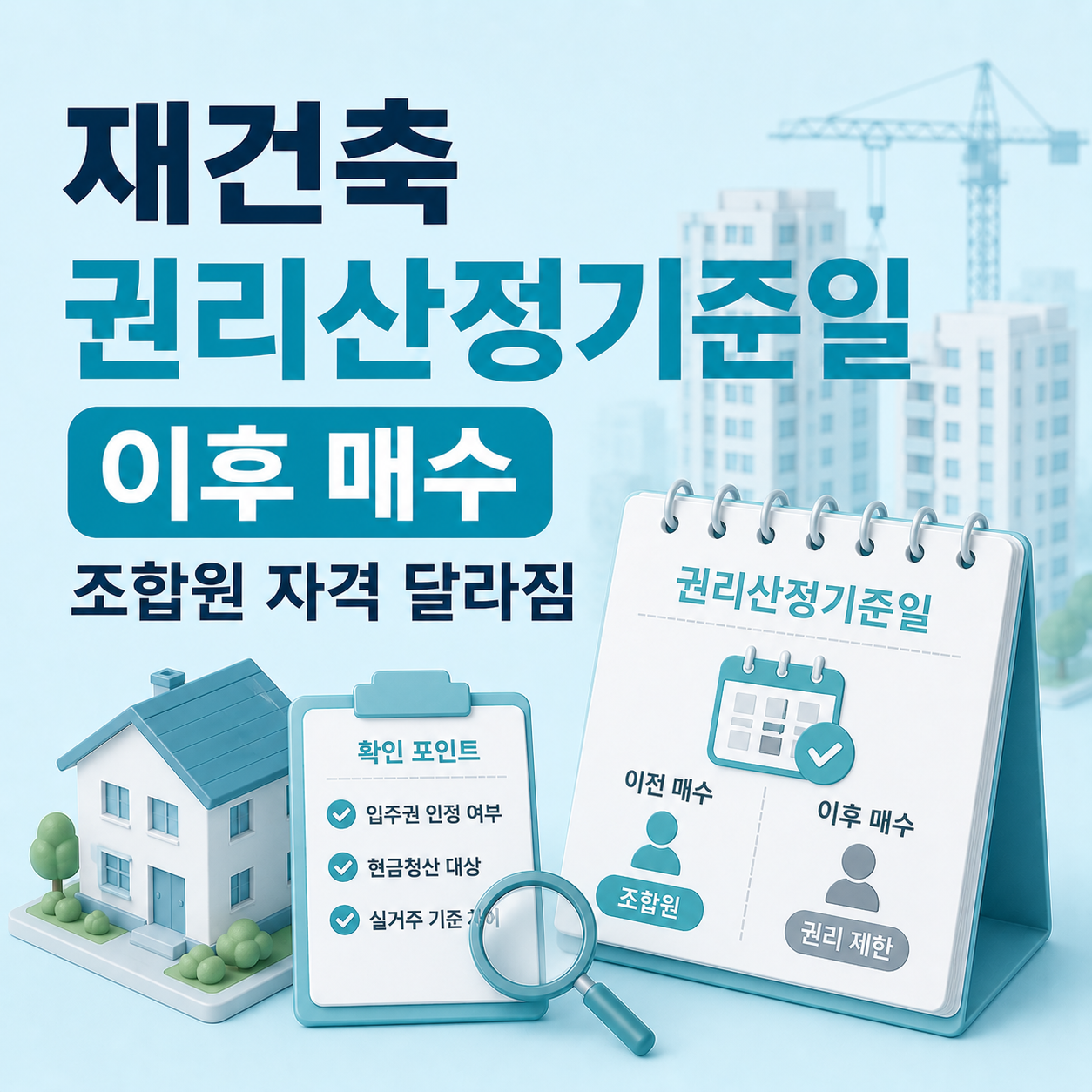 재건축 권리산정기준일 이후 매수 시 조합원 자격 변화 안내