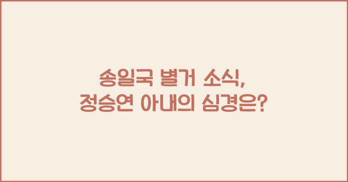 송일국 별거
