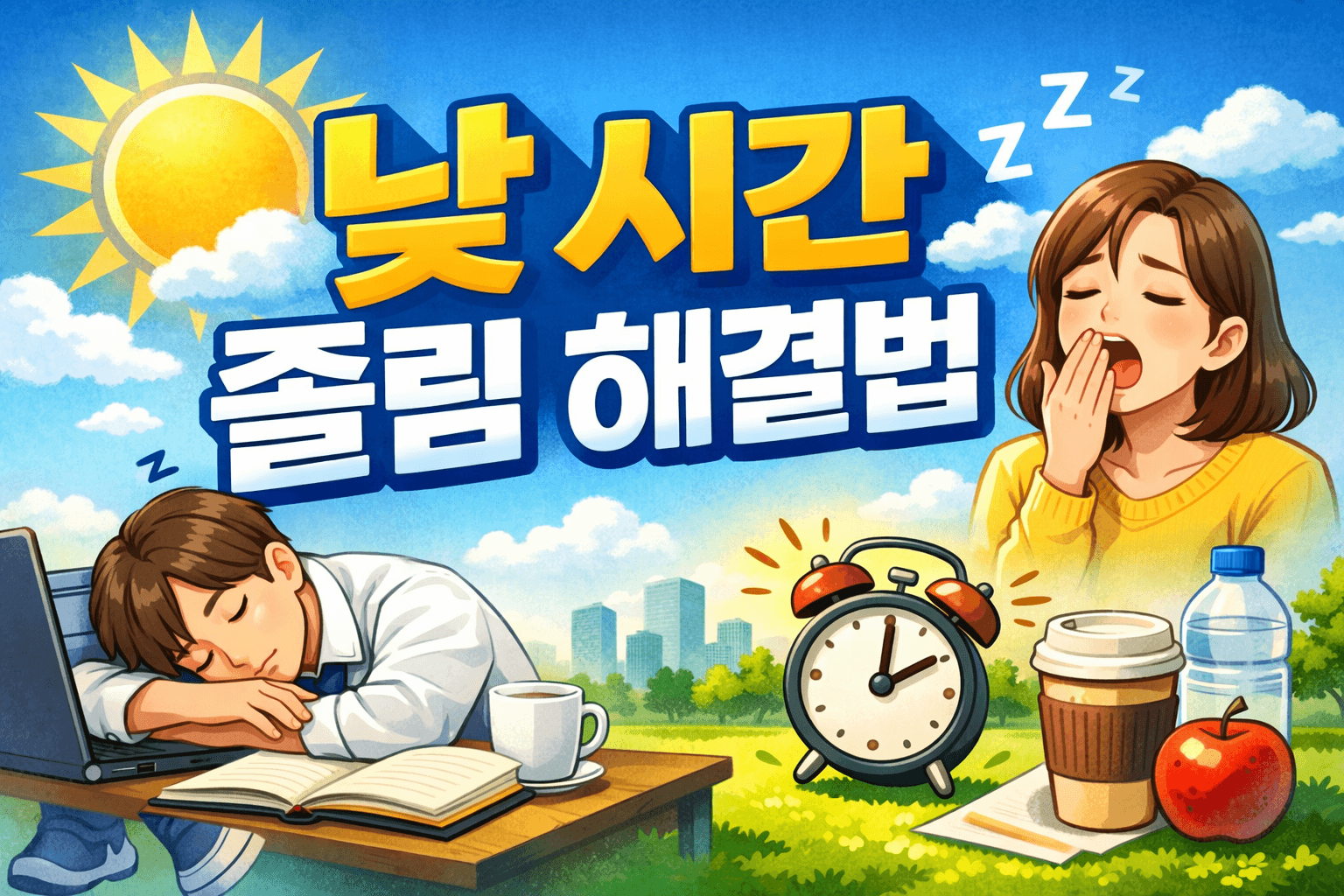 낮 시간 졸림 해결법, 직장인 필수 꿀팁 총정리