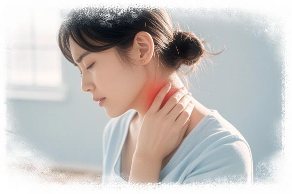 목 디스크-통증-여성