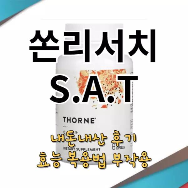 쏜리서치 SAT 효능 복용법 부작용 솔직 후기