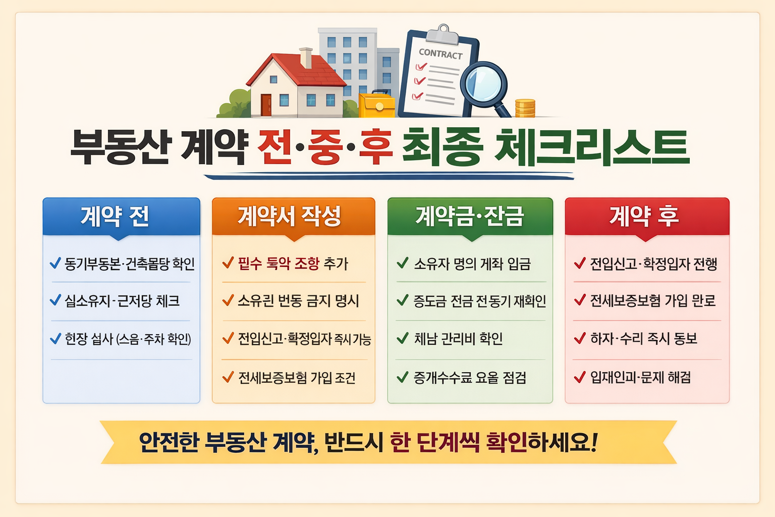 부동산 계약 시 꼭 알아야 할 주의사항/체크리스트