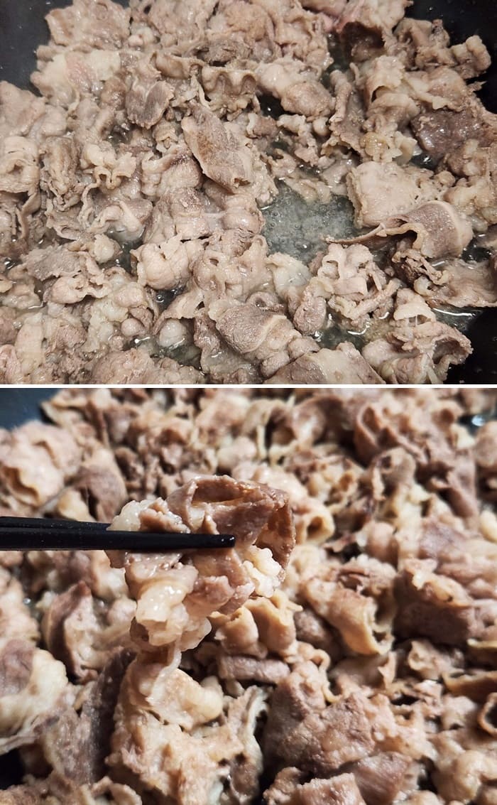 우삼겹구이-꿀맛나는세상-프라이팬-조리-사진