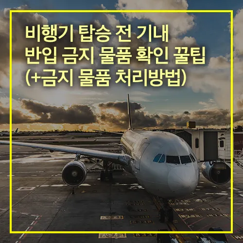 비행기 탑승 전 기내 반입 금지 물품 확인 꿀팁