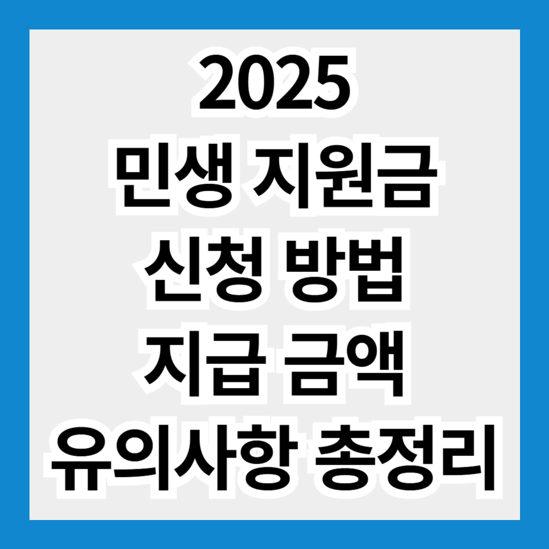 2025 민생 지원금 신청 방법, 지급 금액, 유의사항 총정리